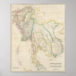 Burmah, Siam och Cochin-Chinan Poster
