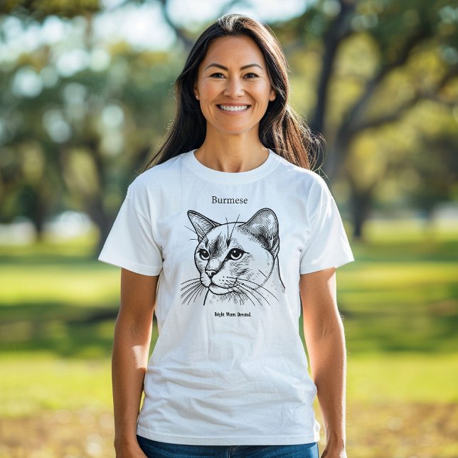 Burmese Cat Porträtt T Shirt (Skapare uppladdad)