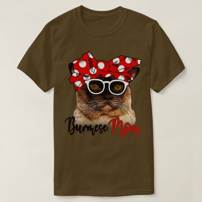 Burmese Cat Shirt Burmese Cat Mamma Bandana T (Design framsida)