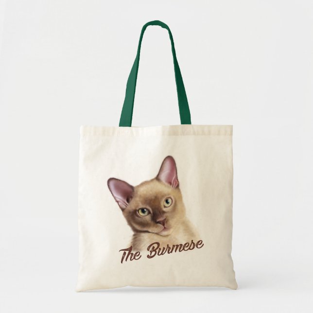 Burmese Cat Tote Bag Tygkasse (Framsidan)
