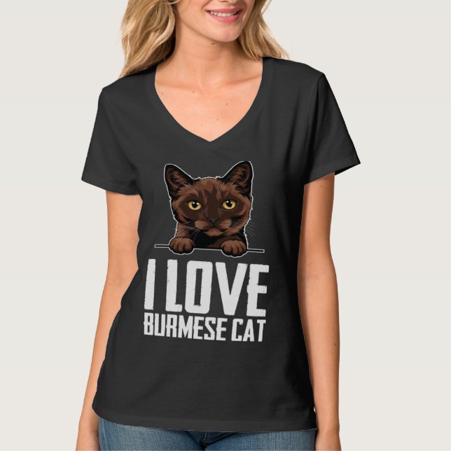 Burmese cats  Burmese mom  Burmese kitten  3 T Shirt (Framsida)