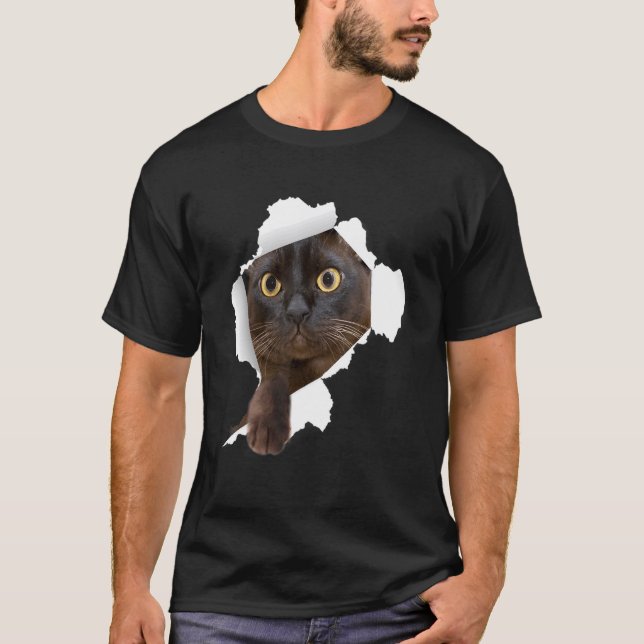 Burmese Cats Torn Trasa Kitten T Shirt (Framsida)
