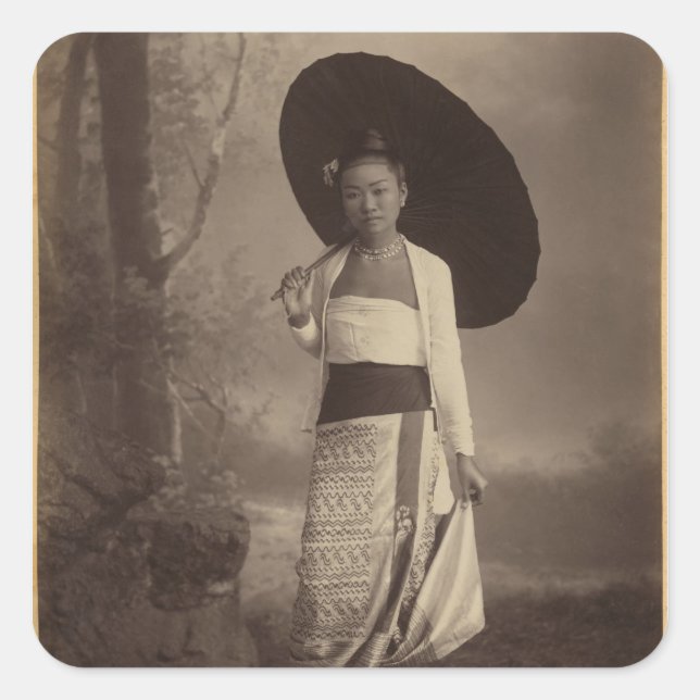Burmese dam fyrkantigt klistermärke (Framsida)