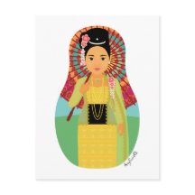 Burmese, Myanmar Matryoshka Postcard