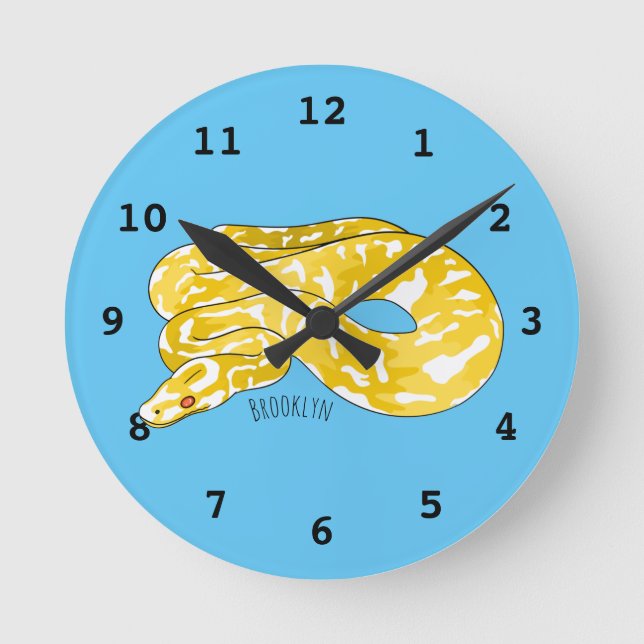Burmese python snake cartoon illustration  rund klocka (Framsida)
