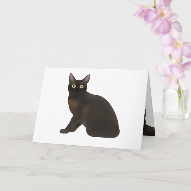 Burmese Sable Cat Greeting Card Kort (Orkide)