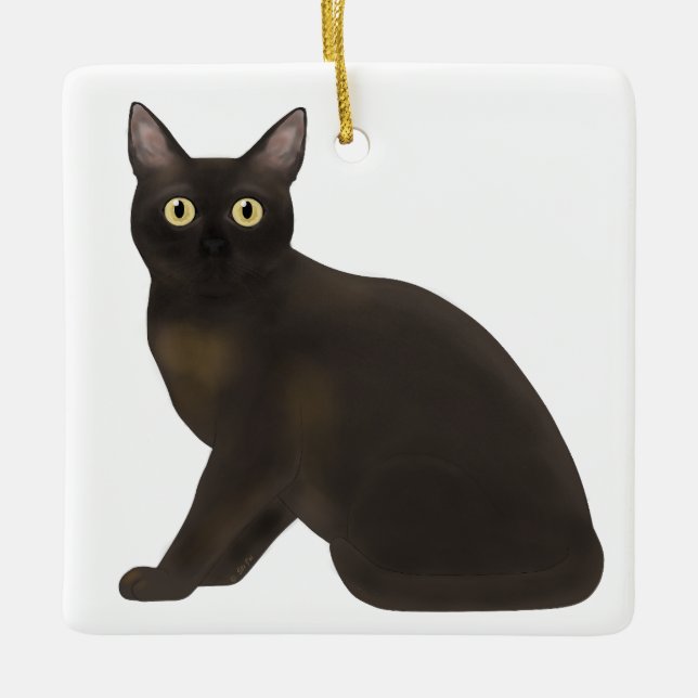 Burmese Sable Cat Helgdag Ornament (Framsida)