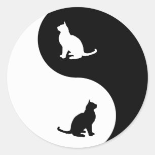 Burmese Yin Yang Runt Klistermärke