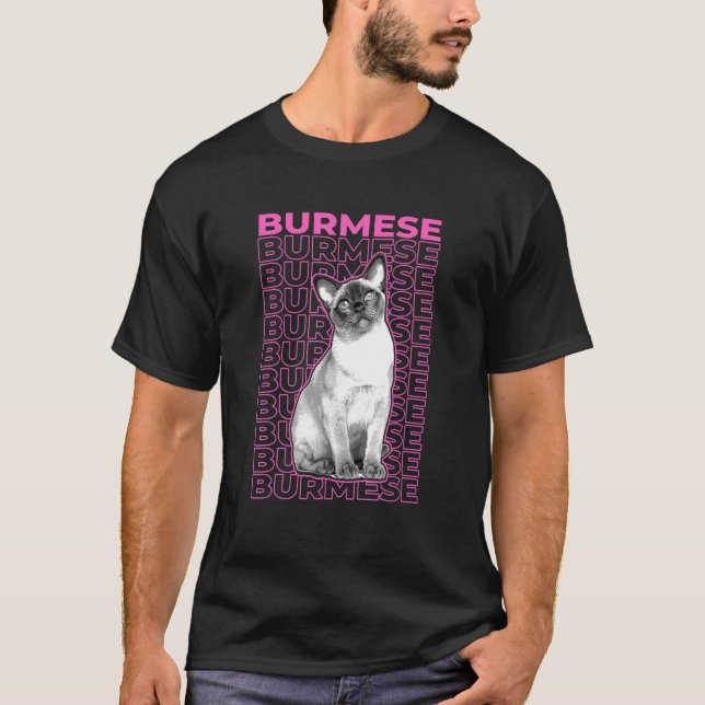 Burmesisk katt Pastell Estetik T Shirt (Framsida)