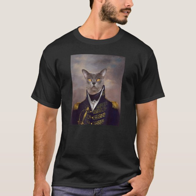 Burmesisk katt Renaissance Pet Porträtt Medieval P T Shirt (Framsida)