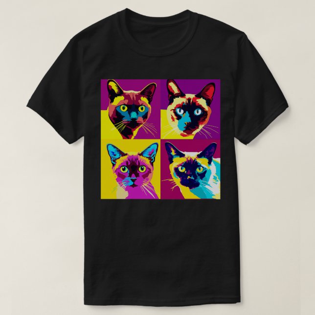 Burmesisk konst Cat Lover Gift T Shirt (Design framsida)