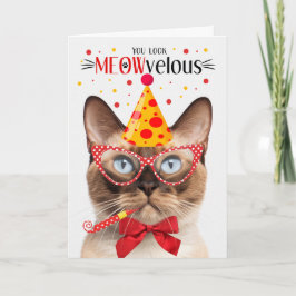 Burmesisk sälpunkt Kat MEOWvelous Birthday Kort