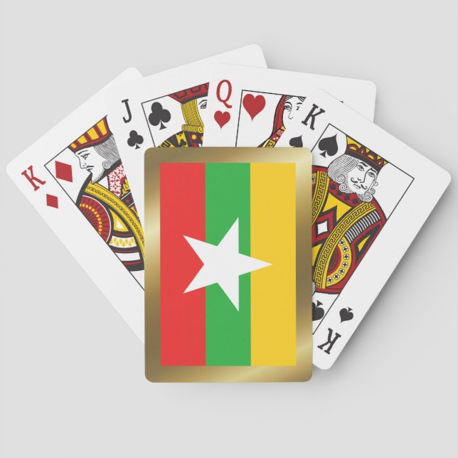 Burmesiska Flagga uppspelningskort Kortlek (Baksidan)