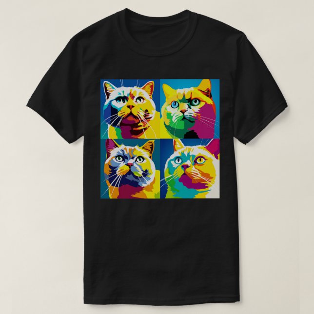 Burmilla Art Cat Lover Gift T Shirt (Design framsida)
