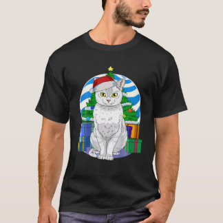 Burmilla Cat Cute Santa Christmas Tree Decor Gift T Shirt