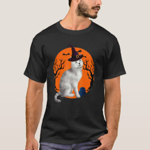 Burmilla Cat Halloween Witch Hat och Måne T Shirt