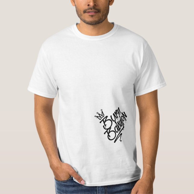 Burn Babylon Graffiti Märkre Stil Reggae T Shirt (Framsida)