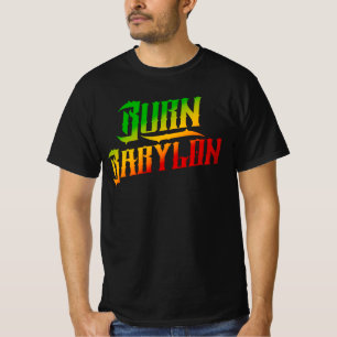Burn Babylon Rasta Färg Reggae T-Shirt
