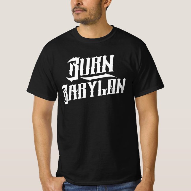 Burn Babylon Reggae T-Shirt (Framsida)
