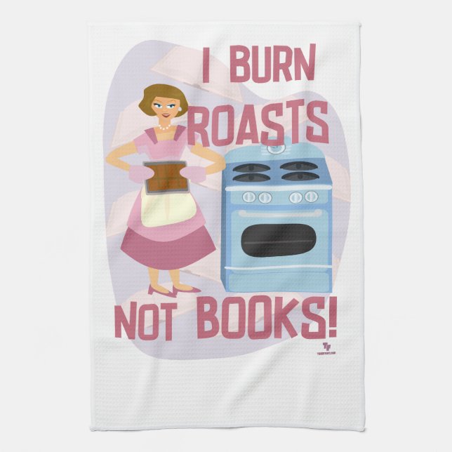 Burn Roast Not Bokar Funny Reader Housefru Kökshandduk (Vertikal)