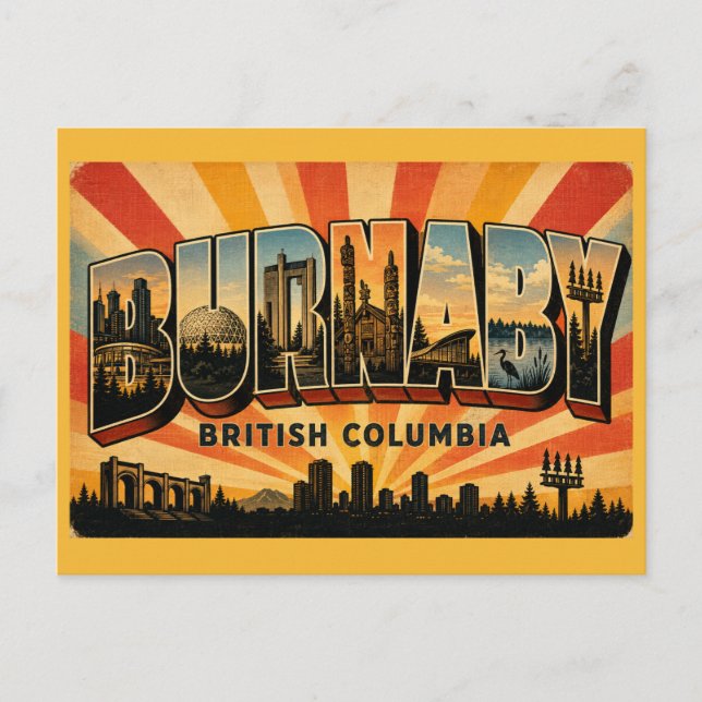 Burnaby BC Central City Vykort (Framsida)