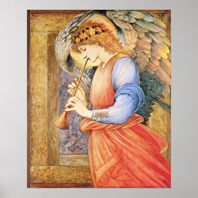 Burne-Jones An angel spelar flaggeolet 1878 Larger Poster (Framsidan)