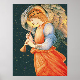 Burne-Jones Angel spelar flaggeolet CC1135 Larger Poster