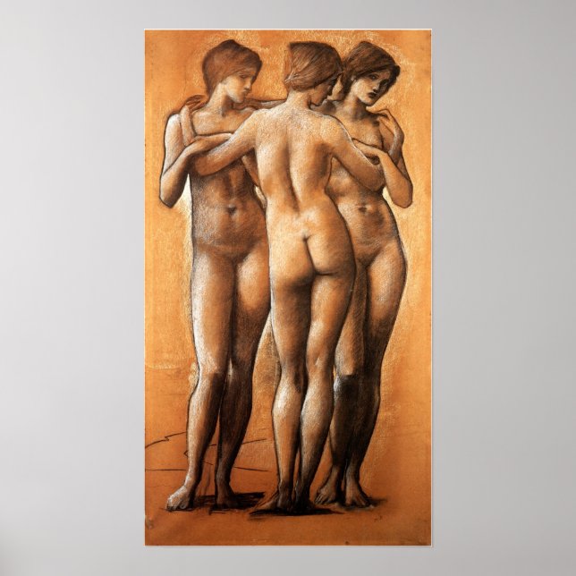 Burne-Jones - De tre gracerna 1885 Poster (Framsidan)