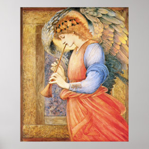 Burne-Jones en ängel som leker större flageolet Poster