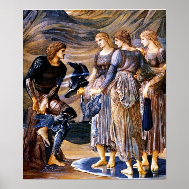 Burne-Jones - Perseus and Sea Nymphs 1877 Poster (Framsidan)