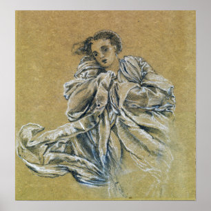 Burne-Jones - Winter Study of Flied Drapery Poster