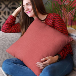 Burned red linen texture kudde