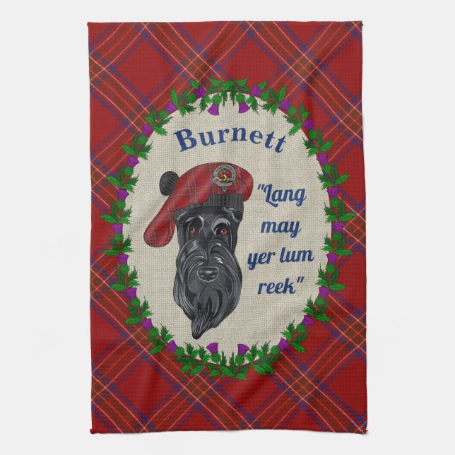 Burnett Scottie Hund Kitchen Towel Kökshandduk (Vertikal)