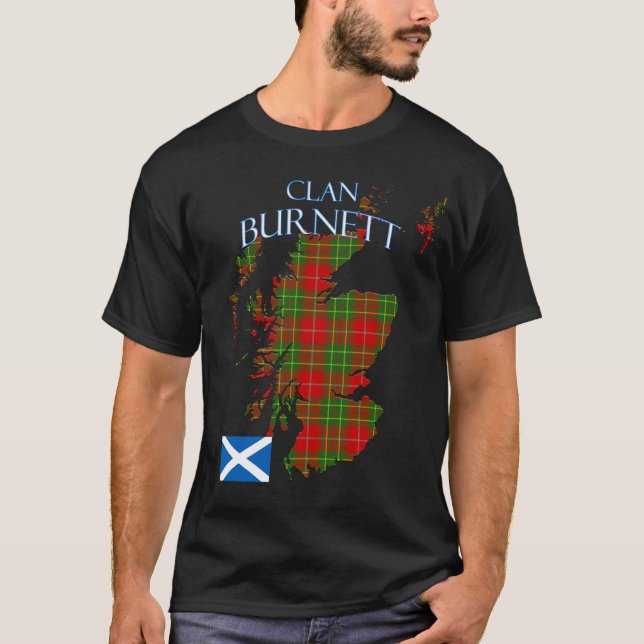 Burnett Scottish Klan Tartan Scotland T Shirt (Framsida)