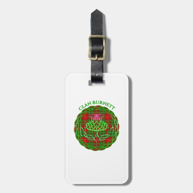 Burnett Scottish Tartan Celtic Thistle Bagagebricka (Vertikal Framsida)