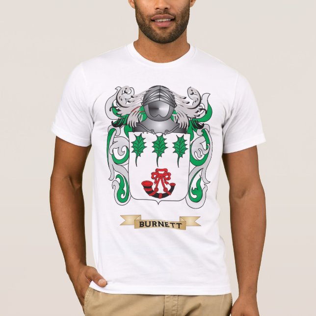 Burnett vapensköld (familjvapenskölden) t shirt (Framsida)