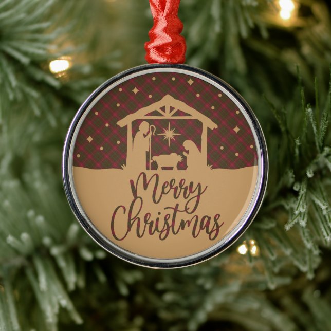 Burnett Weathered  Scottish Tartan Christmas Julgransprydnad Metall (Träd)