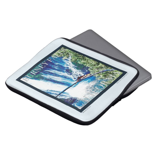 Burney Falls, CA Poster Laptop Fodral (Framsida topp)