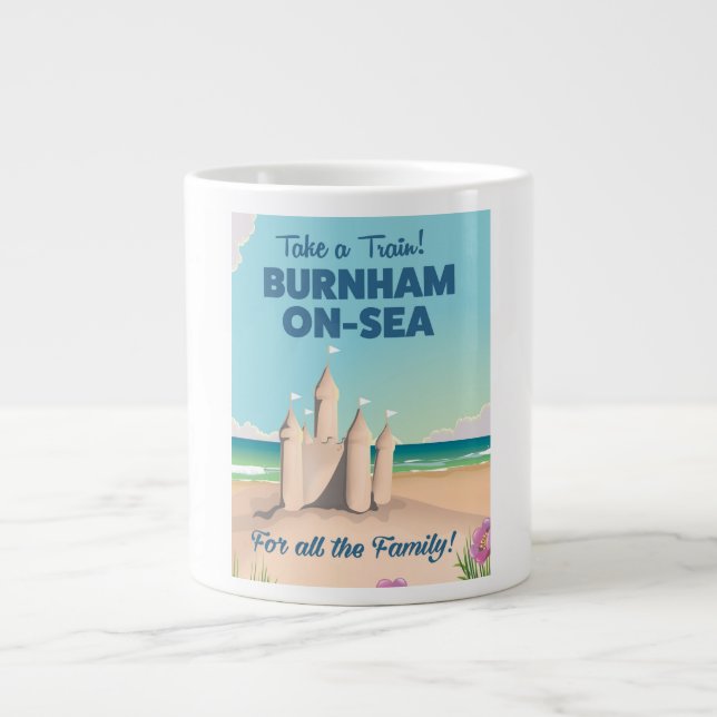 BURNHAM-ON-SEA sandskulptur reseinformation affisc Jumbo Mugg (Framsidan)