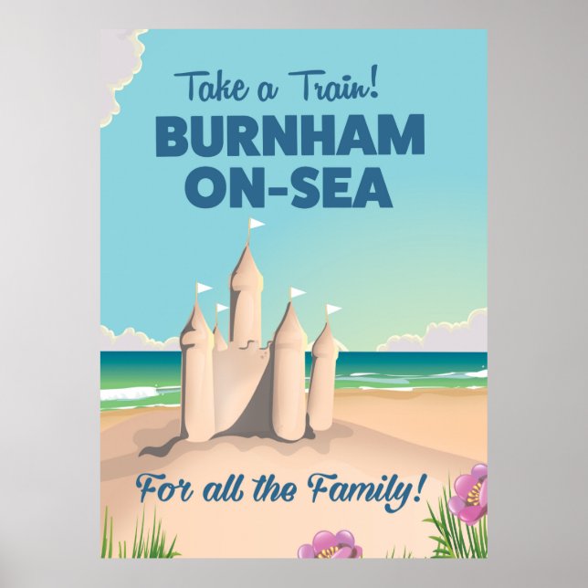 BURNHAM-ON-SEA sandskulptur reseinformation affisc Poster (Framsidan)