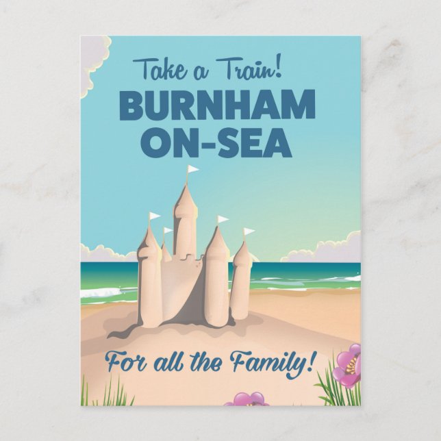 BURNHAM-ON-SEA sandskulptur reseinformation affisc Vykort (Framsida)