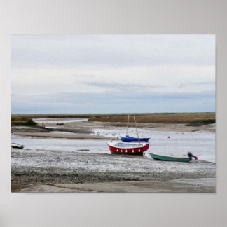 Burnham Overy Staithe-båtar Poster
