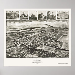 Burnham, PA Panoramic Karta - 1906 Poster