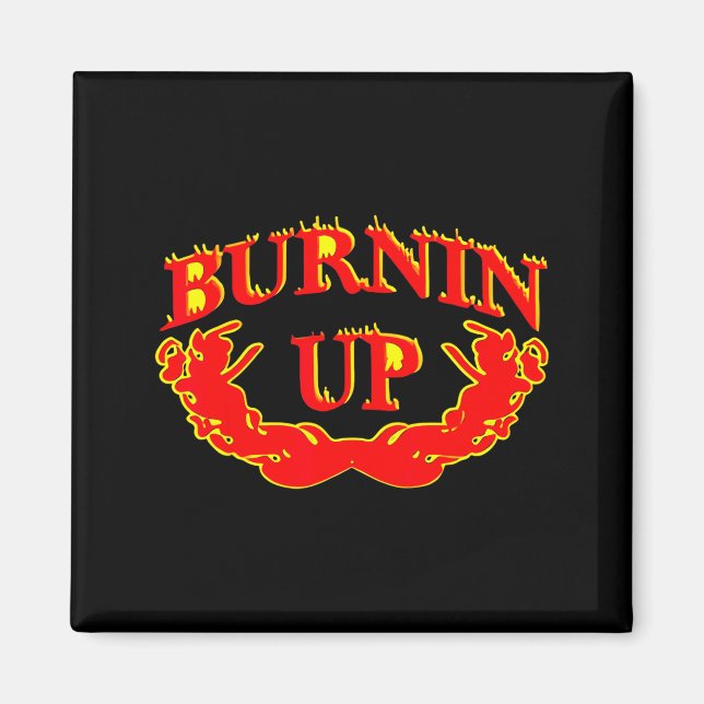 Burnin Up Flames Vintage  Magnet (Framsidan)
