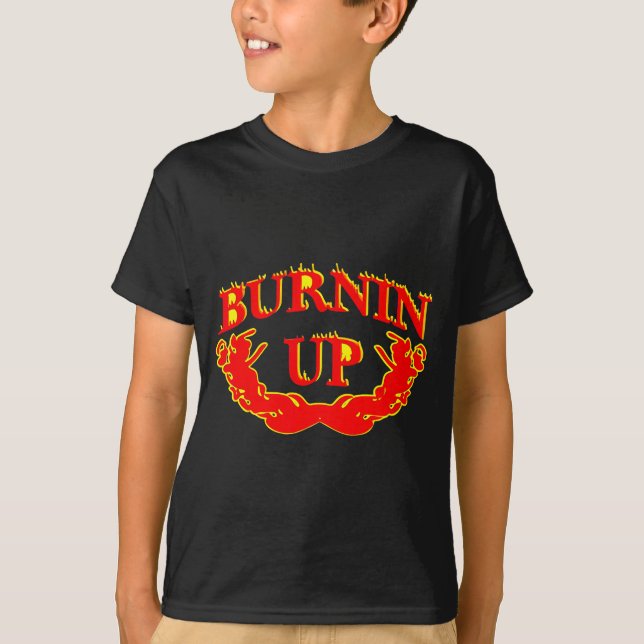 Burnin Up Flames Vintage  T Shirt (Framsida)
