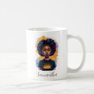 Burning Afro Woman Kaffemugg