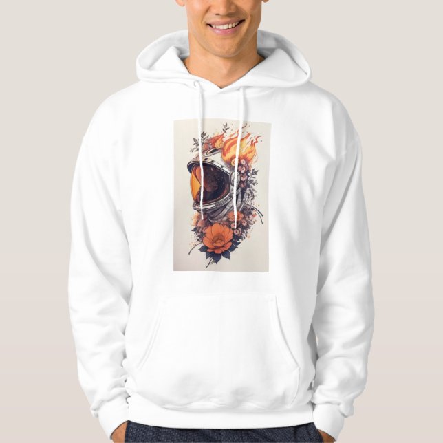 "Burning Astronaut" hoodie T—Shirt är Bra (Framsida)