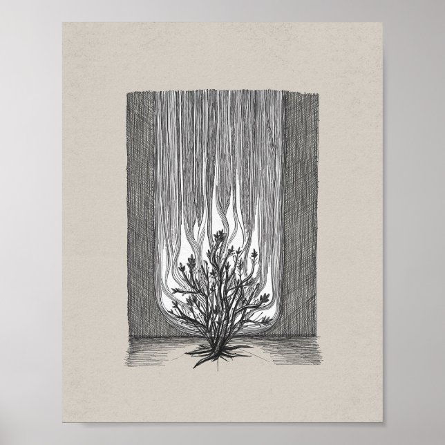 Burning Bush - Moses Artwork Poster (Framsidan)