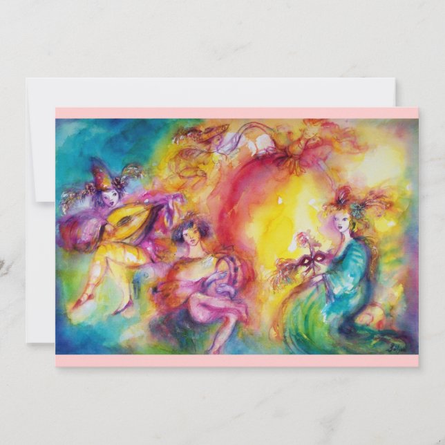 BURNING CARNIVAL,Mardi Gras MasqueraBoll Inbjudan (Framsida)