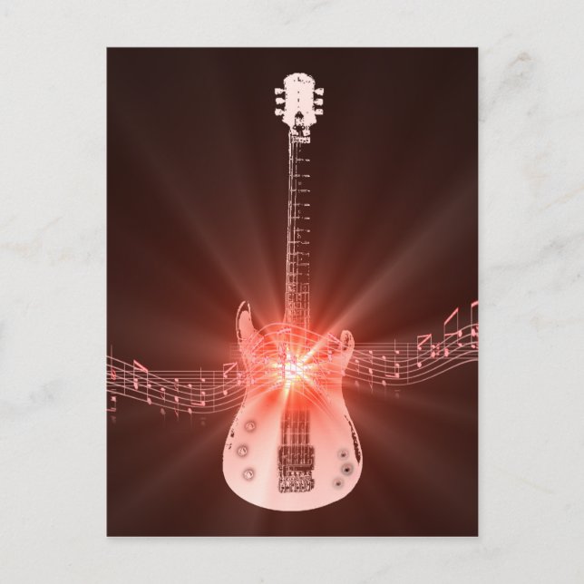 Burning Guitar Vykort (Framsida)